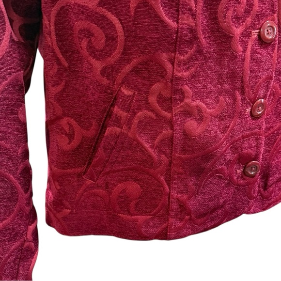 Croft & Barrow Jacquard Scroll Jacket Burgundy Button-Up XL Heritage Edit‎ - Picture 5 of 11